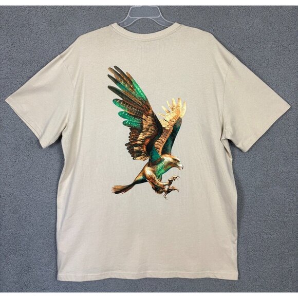 Forgotten Faces Mens Falcon Oversized Graphic Design T-Shirt Tan XXL NWT's. - Picture 2 of 8